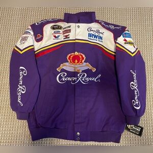 NASCAR Racing Bomber Jacket Jamie McMurray Crown Royal Chase Authentics Large